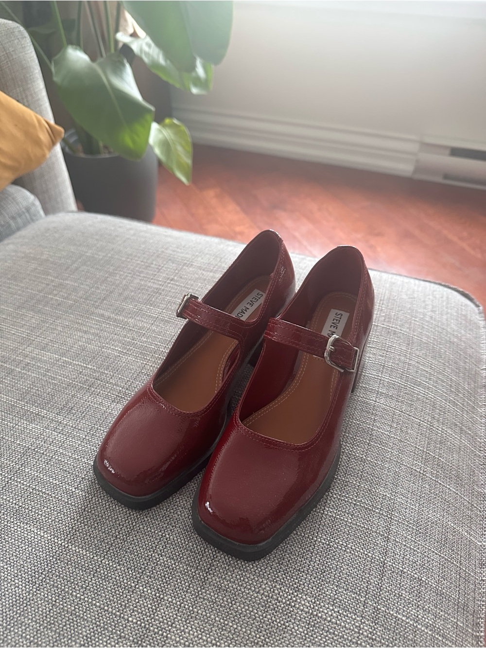 Steve Madden Wine Red Patent Mary Jane Heels